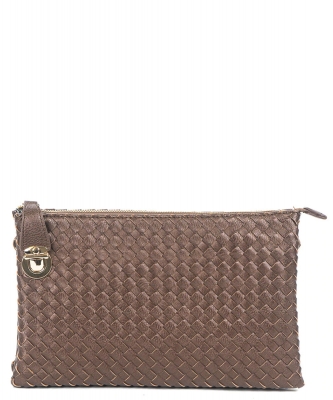 Fashion Woven Clutch Crossbody Bag WU042 BRONZE